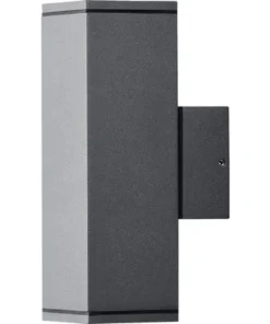 KONSTSMIDE Buitenlamp Monza Rechthoek Dubbel Antraciet