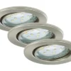 BRILONER LED Inbouwspot Set 7225 Ø 86 Mm Nikkel Mat, 3 Stuks