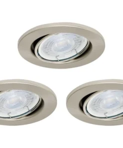 BRILONER LED Inbouwspot Set 7256 Ø 86 Mm Nikkel Mat, 3 Stuks