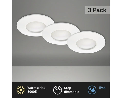 BRILONER LED Inbouwspot Set 8308 Ø 75 Mm Wit, 3 Stuks