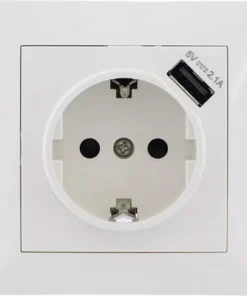 Q-LINK Inbouw Wandcontactdoos (wcd) 1-voudig RA + USB Met Afdekraam Polarwit