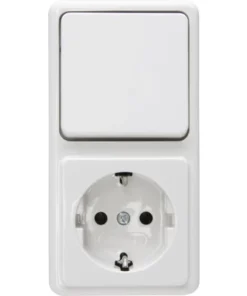 ROTH LANGE Opbouw Combinatie Wandcontactdoos RA + Wisselschakelaar Polarwit