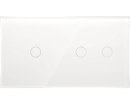 ONE TWO TOUCH Glaspaneel 1x Enkel/1x Dubbel Voor Touch Schakelmateriaal Wit