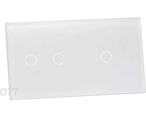 ONE TWO TOUCH Glaspaneel 1x Enkel/1x Dubbel Voor Touch Schakelmateriaal Wit - Afbeelding 2