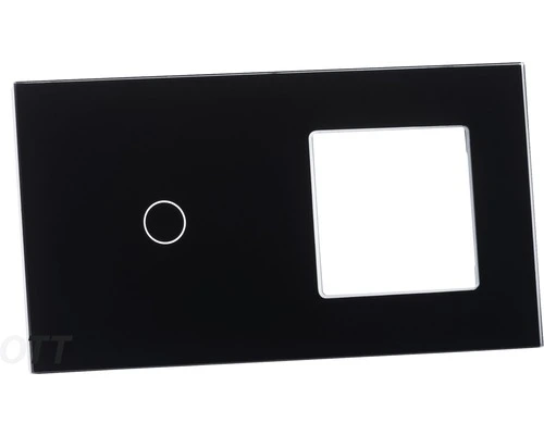 ONE TWO TOUCH Glaspaneel Combinatie 1x Afdekraam/1x Touch Enkel Zwart - Afbeelding 2