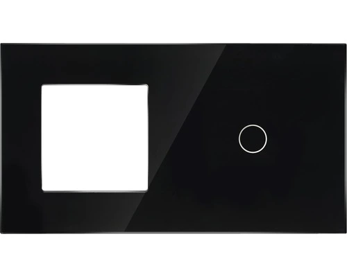 ONE TWO TOUCH Glaspaneel Combinatie 1x Afdekraam/1x Touch Enkel Zwart