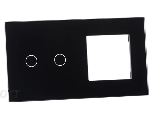 ONE TWO TOUCH Glaspaneel Combinatie 1x Afdekraam/1x Touch Dubbel Zwart