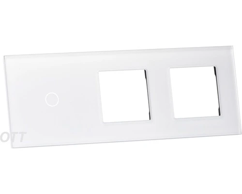 ONE TWO TOUCH Glaspaneel Combinatie 2x Afdekraam/1x Touch Enkel Wit - Afbeelding 2