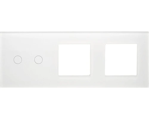 ONE TWO TOUCH Glaspaneel Combinatie 2x Afdekraam/1x Touch Dubbel Wit