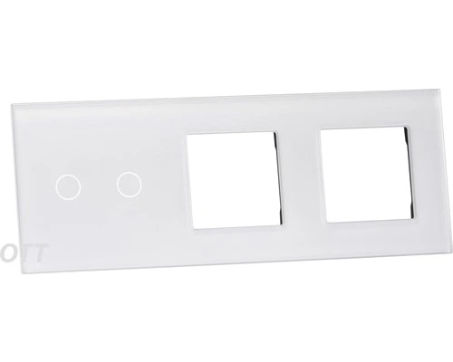 ONE TWO TOUCH Glaspaneel Combinatie 2x Afdekraam/1x Touch Dubbel Wit - Afbeelding 2