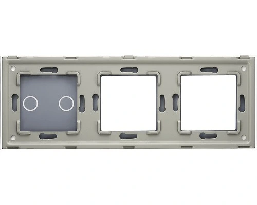 ONE TWO TOUCH Glaspaneel Combinatie 2x Afdekraam/1x Touch Dubbel Wit - Afbeelding 3