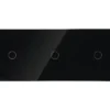 ONE TWO TOUCH Glaspaneel 3x Enkel Voor Touch Schakelmateriaal Zwart