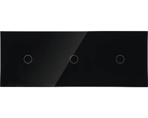 ONE TWO TOUCH Glaspaneel 3x Enkel Voor Touch Schakelmateriaal Zwart