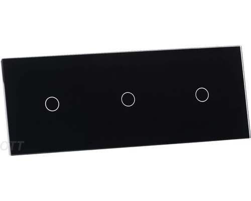 ONE TWO TOUCH Glaspaneel 3x Enkel Voor Touch Schakelmateriaal Zwart - Afbeelding 2