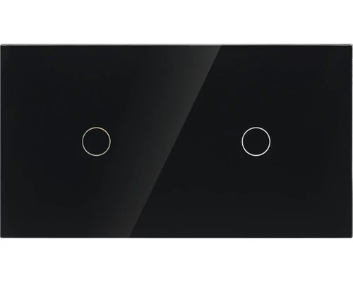 ONE TWO TOUCH Glaspaneel 2x Enkel Voor Touch Schakelmateriaal Zwart