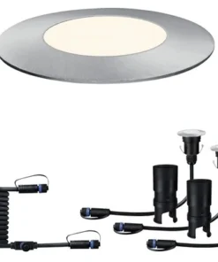 PAULMANN Plug & Shine Grondinbouwspot Floor Mini IP67 24V Zilver (uitbreidingsset)