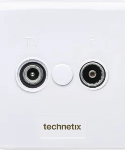 TECHNETIX Coax Wandcontactdoos 2-gats Wit