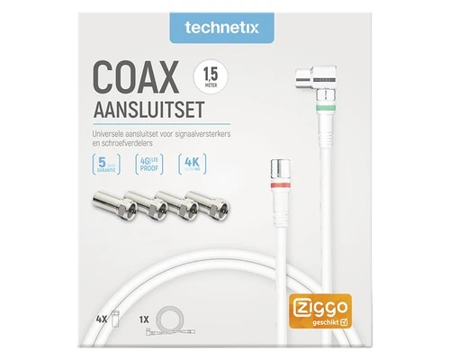 TECHNETIX Coax Aansluitset 1,5 M - Afbeelding 2