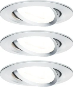 PAULMANN LED Inbouwspot Set Nova Ø 84 Mm Aluminium, 3 Stuks