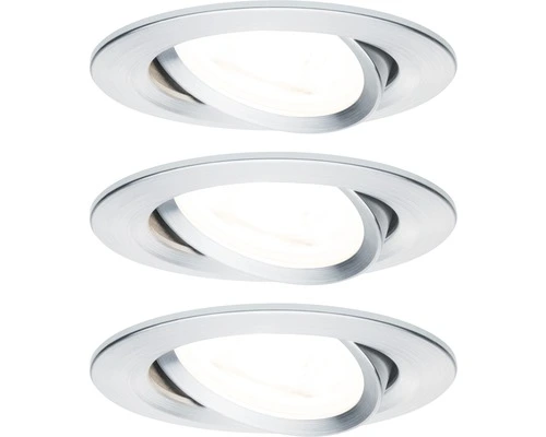 PAULMANN LED Inbouwspot Set Nova Ø 84 Mm Aluminium, 3 Stuks