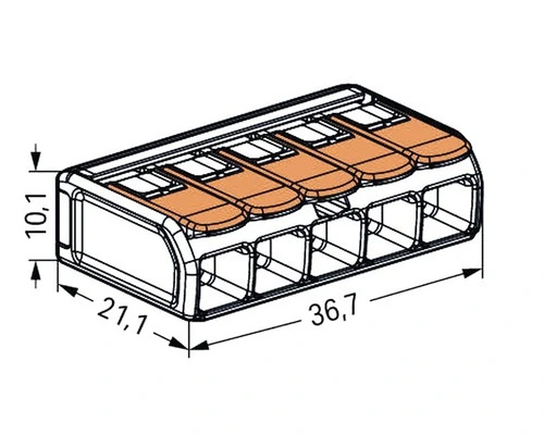 WAGO Verbindingsklem Compact 221-615, 15 Stuks - Afbeelding 2