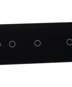 ONE TWO TOUCH Glaspaneel 2x Enkel/1x Dubbel Voor Touch Schakelmateriaal Zwart