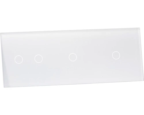 ONE TWO TOUCH Glaspaneel 2x Enkel/1x Dubbel Voor Touch Schakelmateriaal Wit