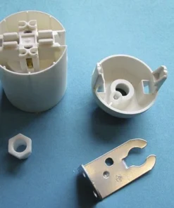 Fitting E27 Haaks Wit Met Gladde Mantel