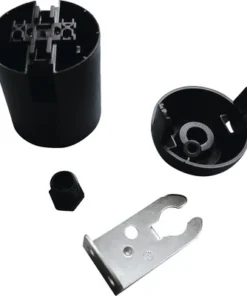 Fitting E27 Haaks Zwart Met Gladde Mantel