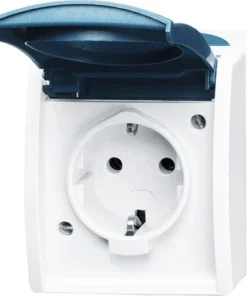 BUSCH-JAEGER Wandcontactdoos Ocean Opbouw IP44 Lichtgrijs/blauwgroen Spatwaterdicht