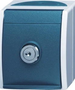 BUSCH-JAEGER Wandcontactdoos Ocean Opbouw IP44 Lichtgrijs/blauwgroen Spatwaterdicht