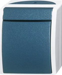 BUSCH-JAEGER Kruisschakelaar Ocean Opbouw IP44 Lichtgrijs/blauwgroen Spatwaterdicht