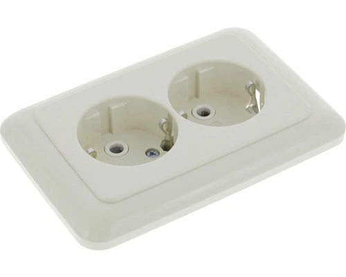 BUSCH-JAEGER SI Inbouw Wandcontactdoos (wcd) RA 2-voudig RA Vlak Model Crème