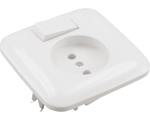 BUSCH-JAEGER SI Inbouw Basiselement Combinatie Wandcontactdoos (wcd) 1-voudig + Wisselschakelaar Crème