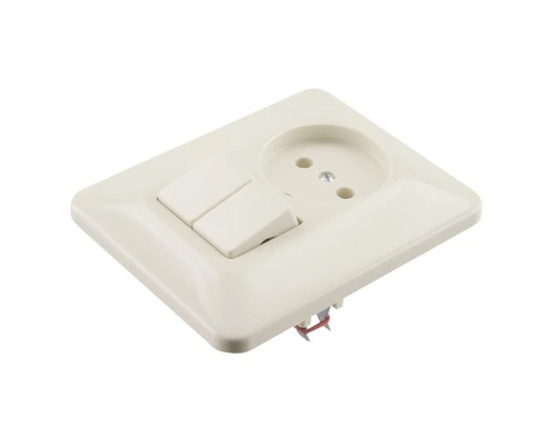 BUSCH-JAEGER SI Inbouw Basiselement Combinatie Wandcontactdoos (wcd) 1-voudig + Serieschakelaar Crème