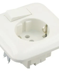 BUSCH-JAEGER Reflex Inbouw Basiselement Combinatie Wandcontactdoos (wcd) RA 1-voudig + Wisselschakelaar Polar Wit