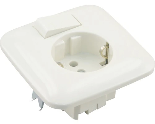 BUSCH-JAEGER Reflex Inbouw Basiselement Combinatie Wandcontactdoos (wcd) RA 1-voudig + Wisselschakelaar Polar Wit