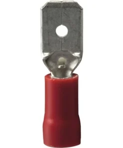 DRESSELHAUS Vlaksteektong Geïsoleerd 6,3x0,8 Mm Metaal/kunststof Rood, 100 Stuks