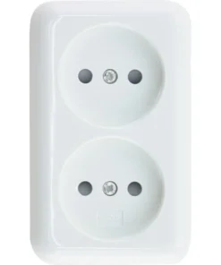Opbouw Wandcontactdoos (wcd) Opbouw 2-voudig Polar Wit