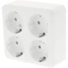 Opbouw Wandcontactdoos (wcd) RA 4-voudig Vierkant Polarwit
