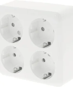 Opbouw Wandcontactdoos (wcd) RA 4-voudig Vierkant Polarwit