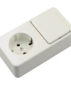 BERKER Opbouw Combinatie Wandcontactdoos (wcd) RA 1-voudig + Wisselschakelaar Polarwit