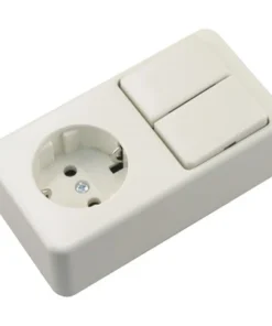 BERKER Opbouw Combinatie Wandcontactdoos (wcd) RA 1-voudig + Serieschakelaar Polarwit