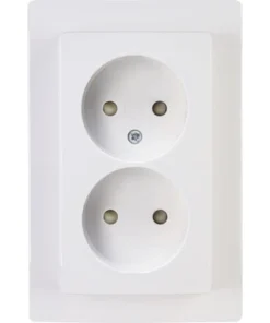 KOPP Paris Inbouw Wandcontactdoos (wcd) 2-voudig Met Verhoogde Aanrakingsbescherming Arctisch Wit