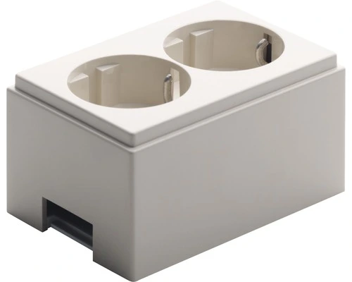 ATTEMA K25/P25 Wandcontactdoos 2-voudig Randaarde Wit